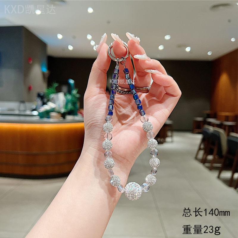 High-End Strasskugel Handykette Ins Mode Damen Handgelenk Hängende Dekoration Handyhülle Anhänger Glänzende Strass Perlen Hängekette