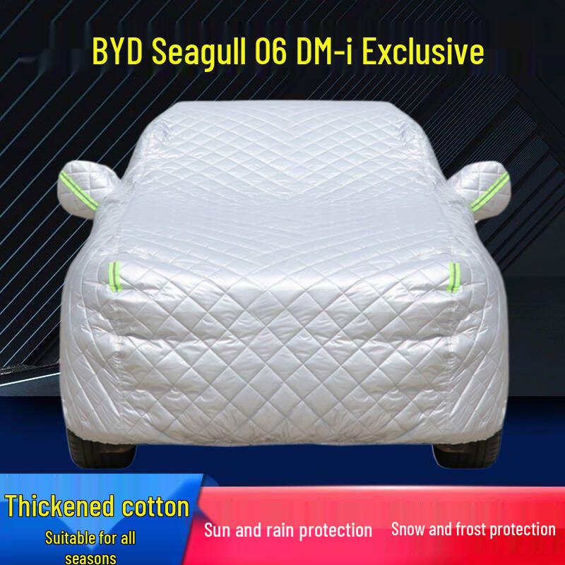 

BYD Seagull 06 DM-i Car Cover: All-Weather Protection - Anti-Snow, Anti-Hail, Sun, Rain, Dust Resistant, Thick Cotton Quilt BYD Seagull 06 DM-i