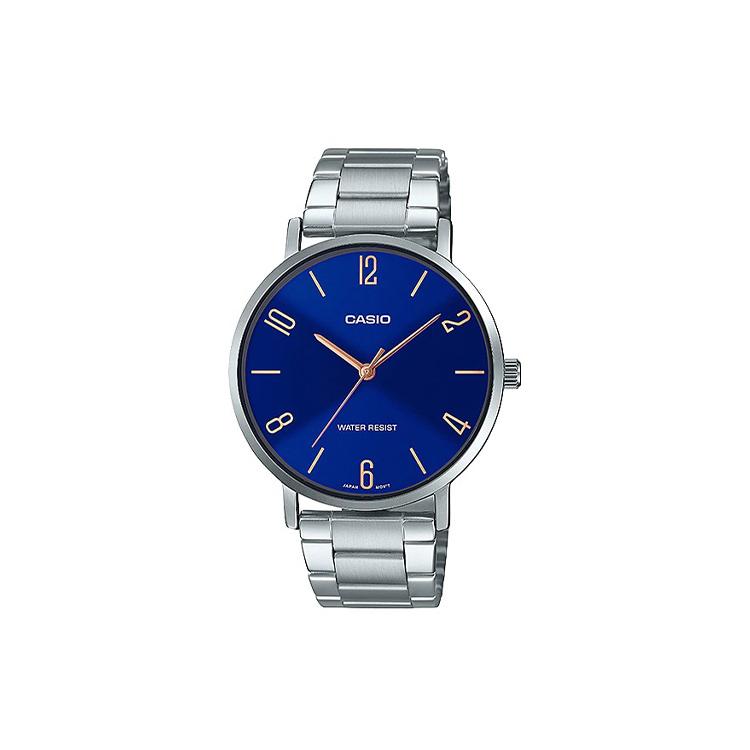 CASIO Men Standard Series Blue Watch MTP-VT01D-2B2 MTP-VT01D-2B2 Blue Dial