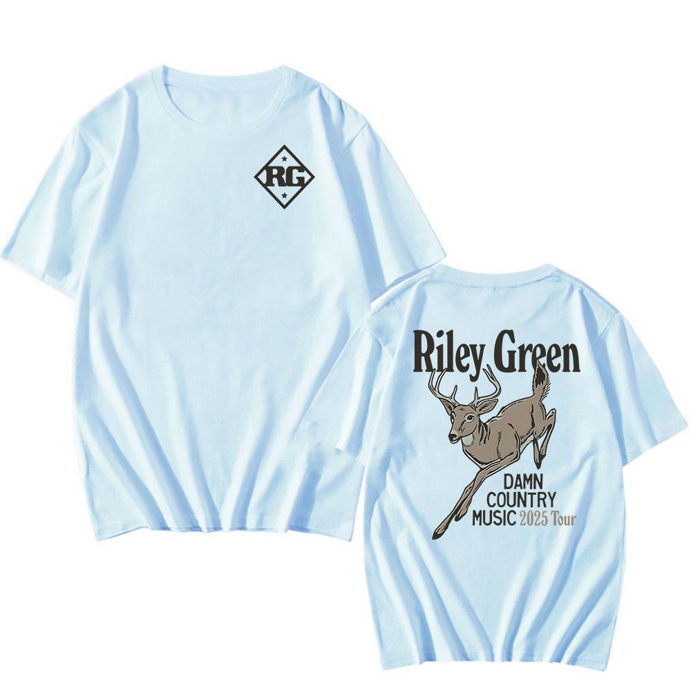 Riley Green Deer Graphic Tshirts Dcm Damn Country Music Tour 2025 Tshirt Short Sleeve Cotton Male T Shirt Unisex Unisex Clothes Tee