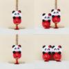 Panda Lantern Playful Plush Keychain Cuddly Stuffed Animal Charm For Your Collection