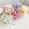 27-Head Tea Rose Peony Artificial Flower Bouquet for Photography, Weddings, and Home Decor
