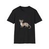 Weasel Flower Crown Watercolor Black Tee Nature Aesthetic Graphic T-Shirt