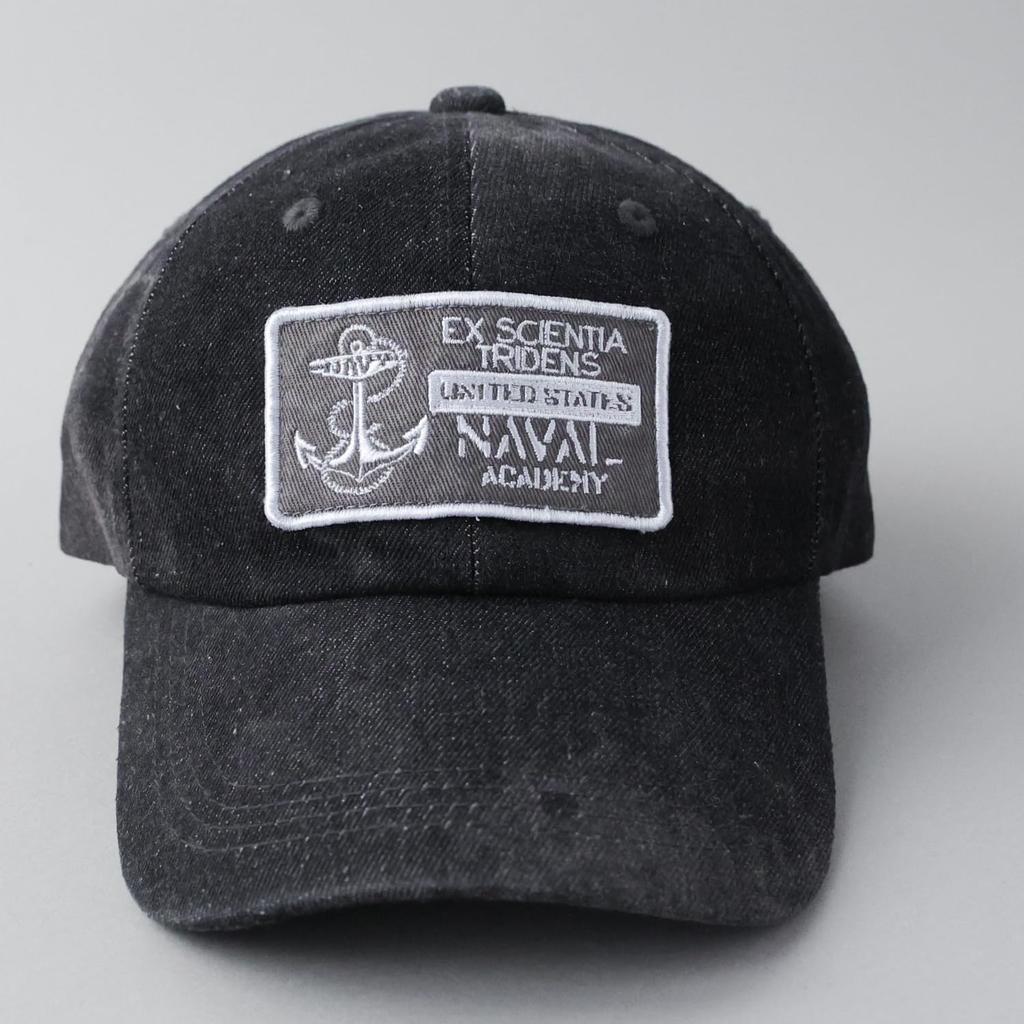 Askeri soluk denim düşük şapka, Amerikan yaz beysbol 068 [AVIREX] nakışı, erkek MA-1 şapkası, gündelik, şapka, siyah,