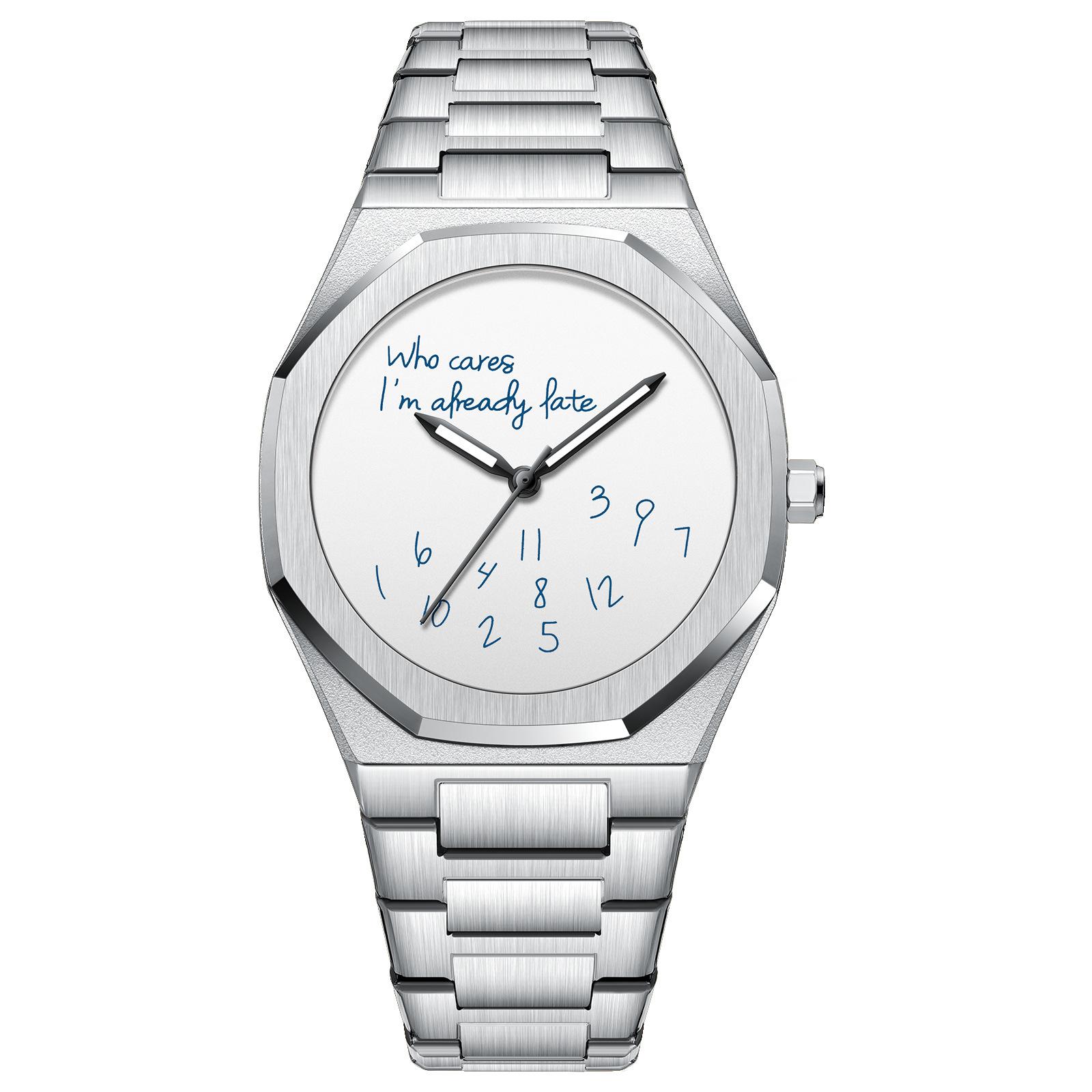 Strictly Selected Fashion Personalized Digital Luminous Men S Watch Simple Trend Octagonal Steel Belt Graduated Watch