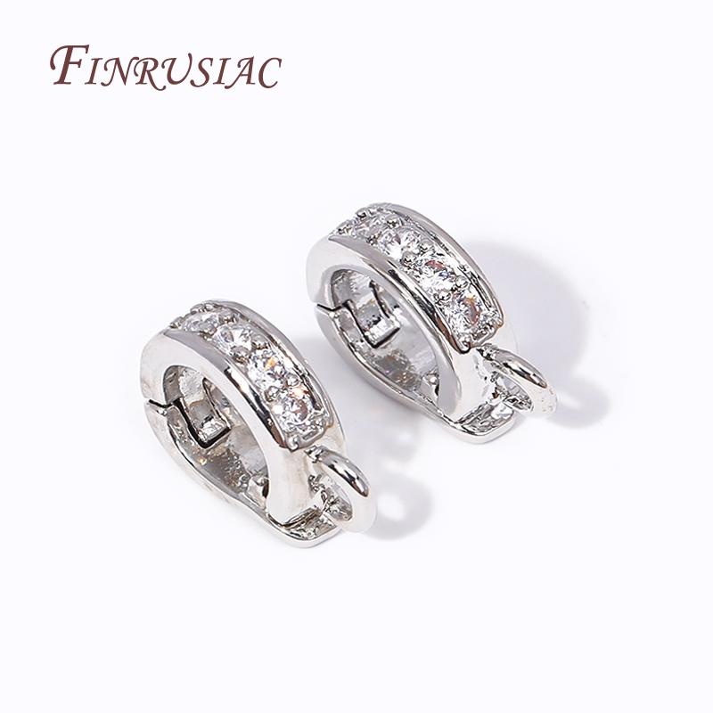 18K Gold Plated Brass With Zircon Hinged Pendant Enhancer Bail Clasps For Jewelry Making Supplies DIY Findings Accessories