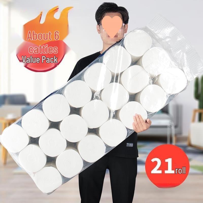 Economical Coreless Toilet Paper: Large, Thick, Multi-layer Roll for Household and Bathroom Use