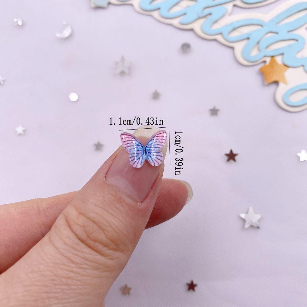 50PCS 10mm Lovely Resin Colorful Mini Crystals Beautiful Butterfly Flat Back Rhinestones DIY Craft Supplies