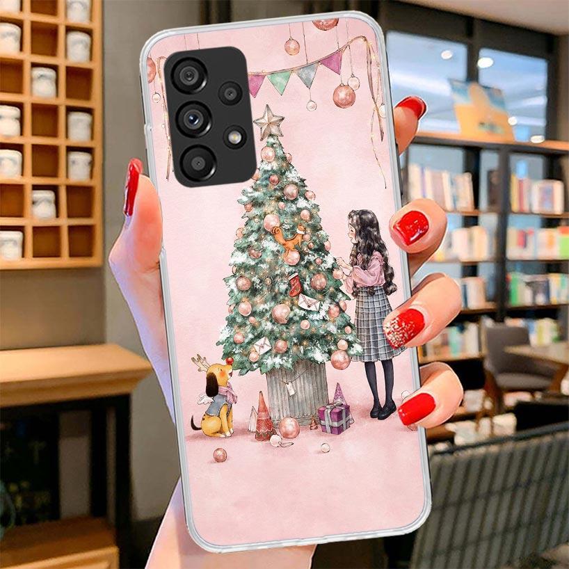 Christmas Girls Tree Gift Phone Case For Samsung Galaxy A17 A37 A57 A16 A26 A36 A56 A15 A25 A35 A55 A14 A24 A34 A54 A13 A23 A33