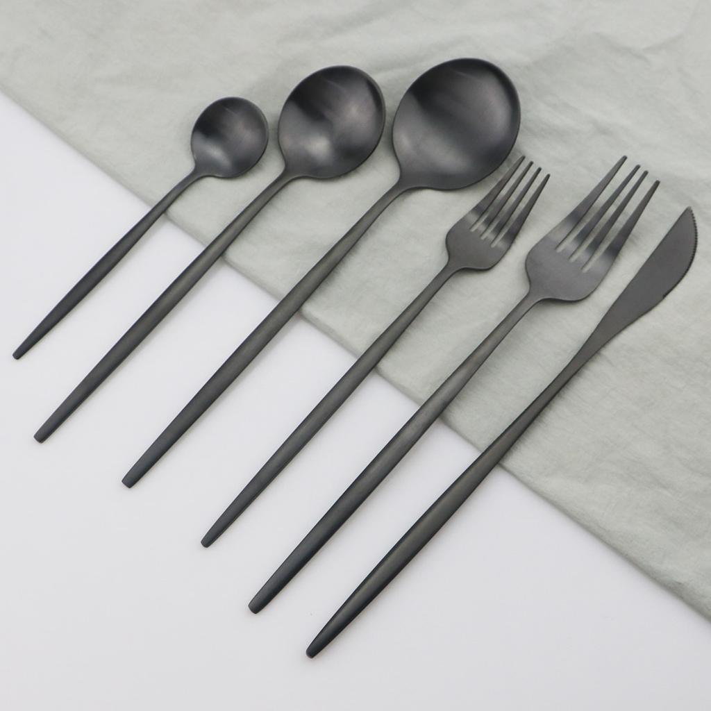 36Pcs/set Red Gold Dinnerware Cutlery Set Stainless Steel Knife Dessert Fork Tea Spoon Silverware Kitchen Flatware Tableware Set