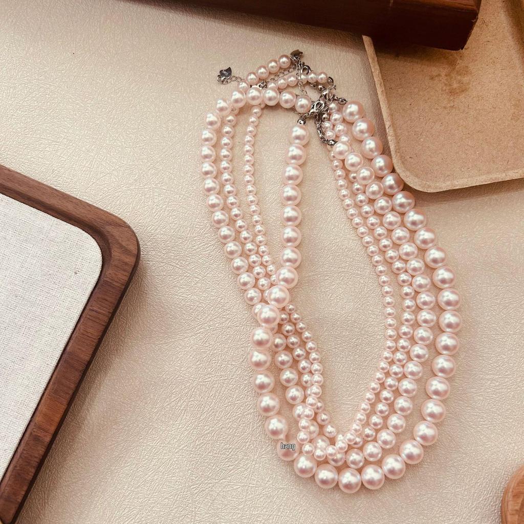 Cherry Blossom Pink Pearl Necklace: Elegant, Lustrous, Perfectly Round - Ideal for Spring & Versatile for Women