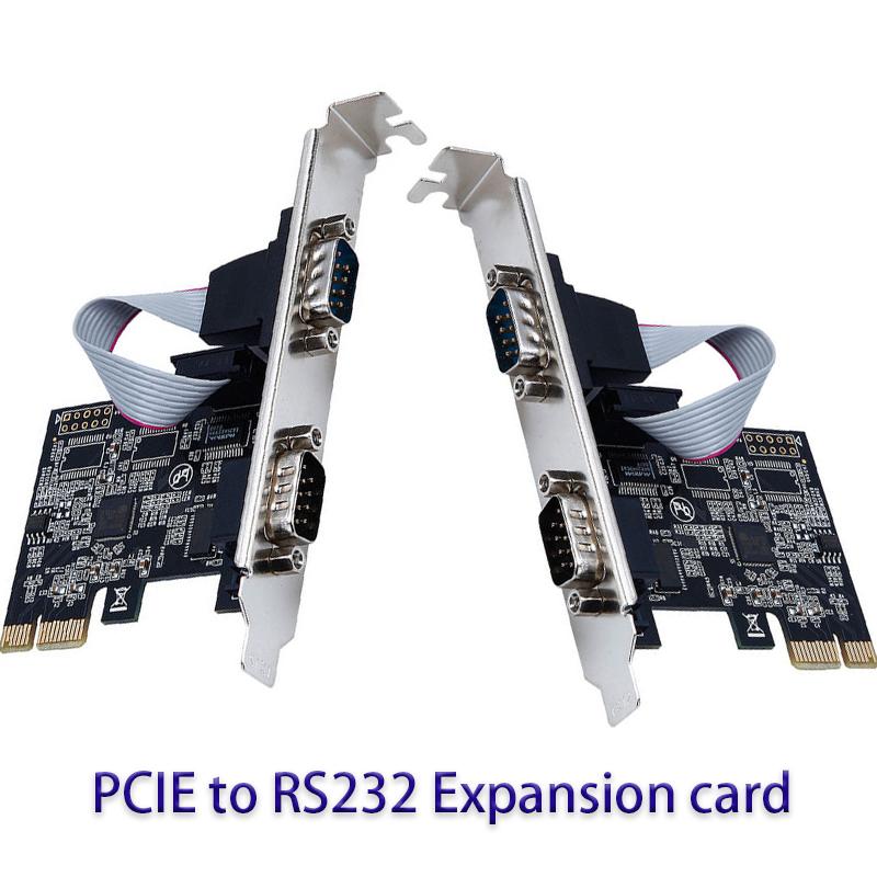 PCI-E Serial Port Adapter Internet Splitter PCI-E Riser Card Adapter PCI-E Expansion Card PCI-E To RS232 Serial Card Expansion Adapter AX99100 Chip