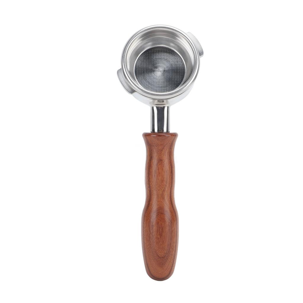 NOWWA Bottomless Espresso Coffee Portafilter 58mm Detachable Solid Wood And Stainless Steel 2 Ears for Coffee Machine