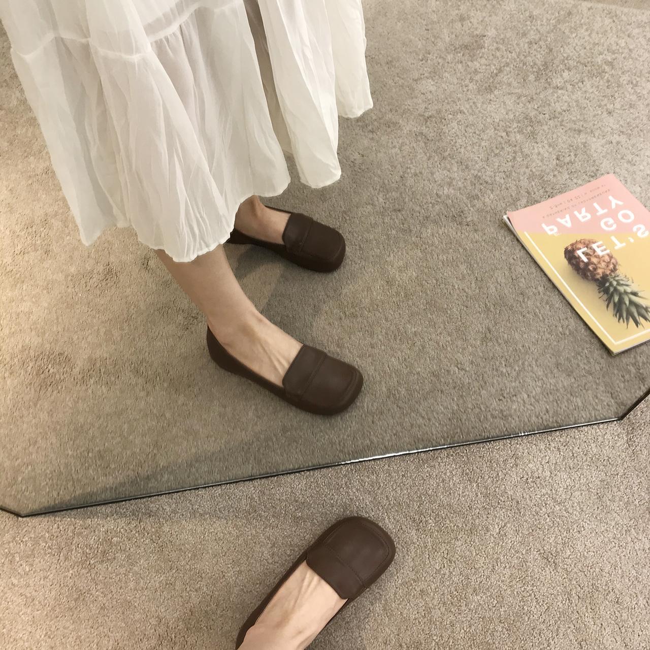 Туфли из искусственной кожи с квадратным носком и мягкой подошвой — фото 5