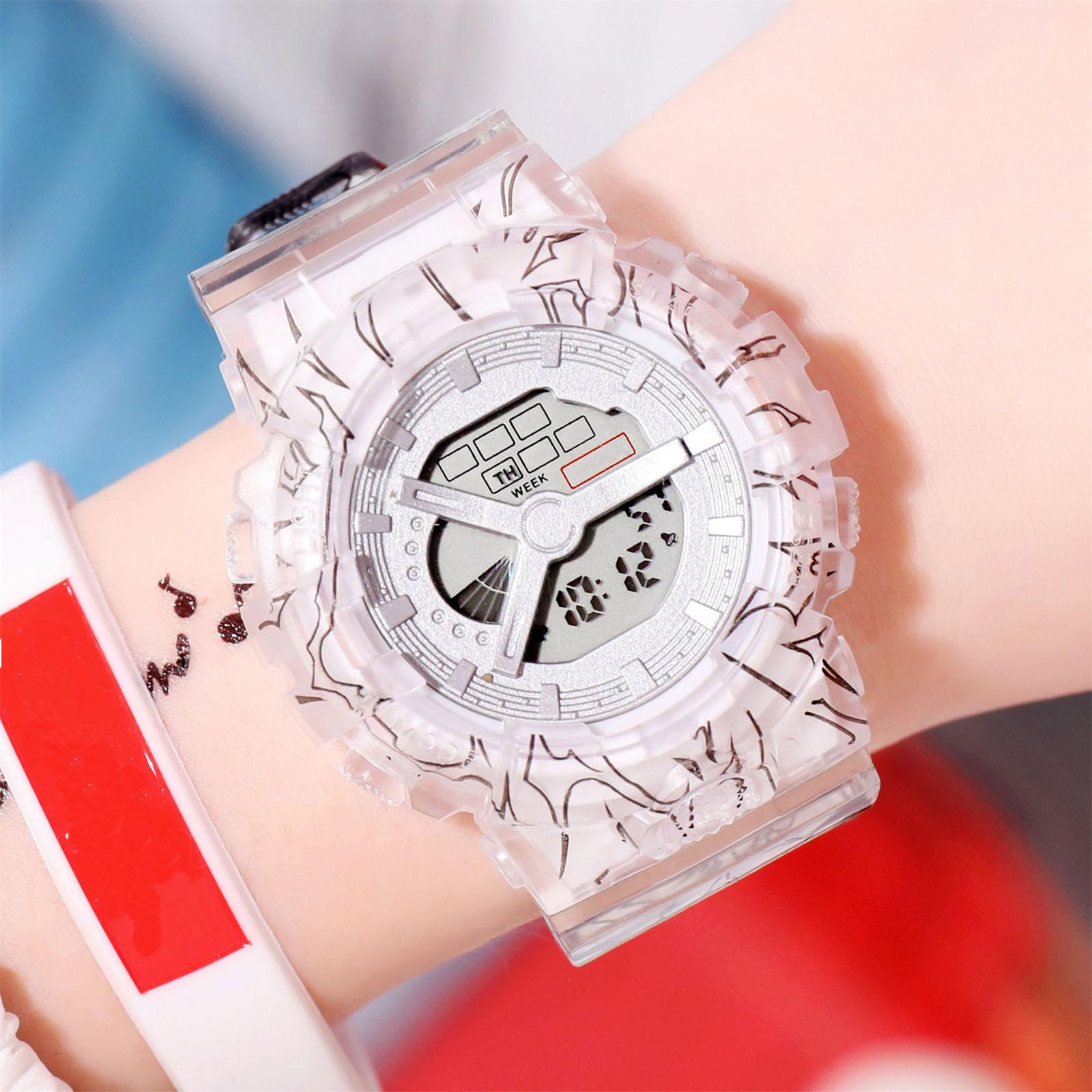 

Мужские водонепроницаемые светящиеся наручные часы-будильник для бега One Size белый