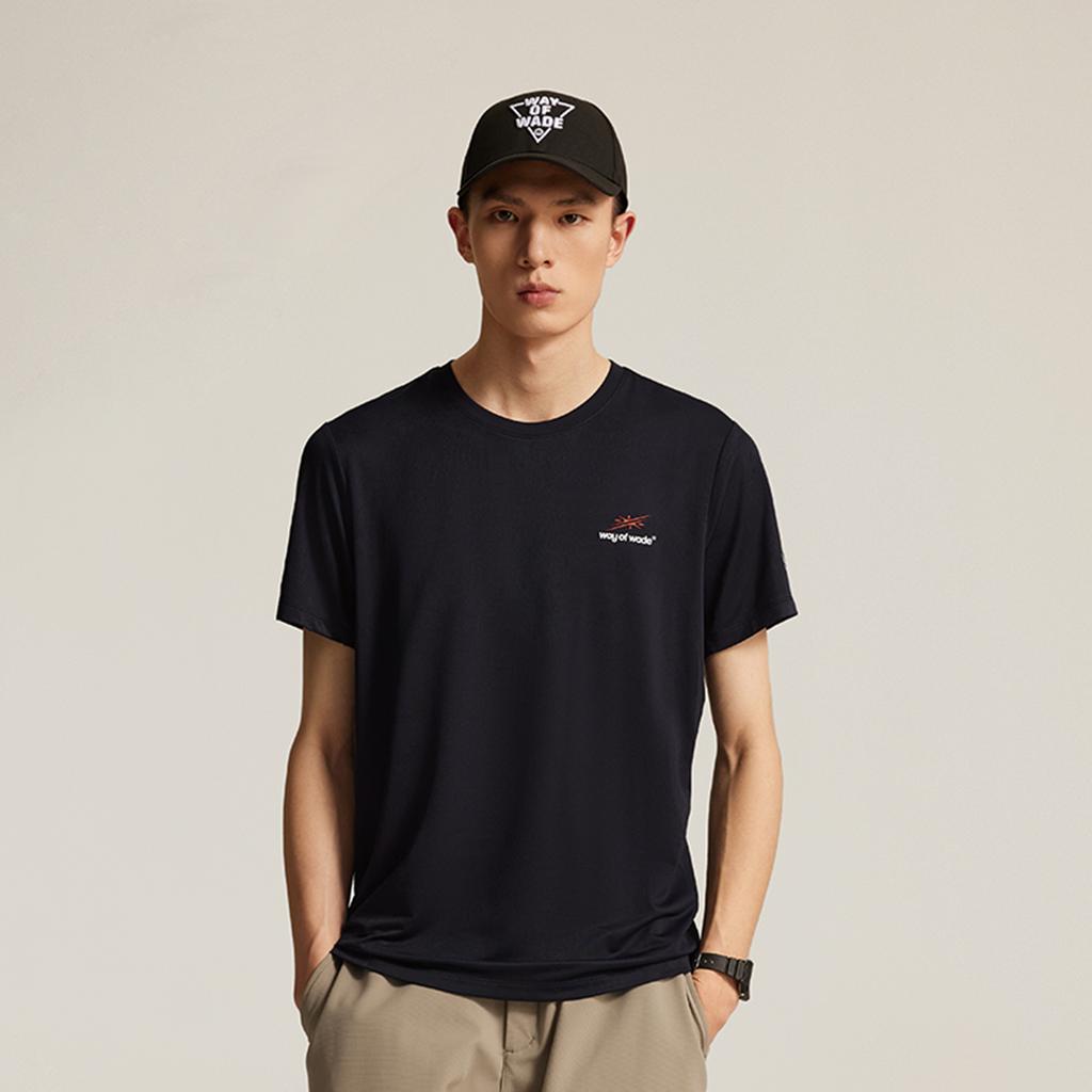 Li Ning Série Basketball Lettre Col Rond Respirant Polyvalent T-Shirt Manches Courtes Homme Hauts Noir ATSV059-1