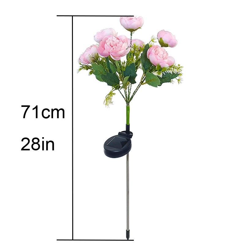 Solar Garden Lawn Lamp Camellia Buds Flower Lantern For Outdoor Yard Patio Flowers Light Holiday Party Solar Lighting Decoration