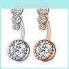New Arrival Belly Button Ring With Zirconia Embellishments Stainless Steel Piercing Jewelry For A Sensual Look