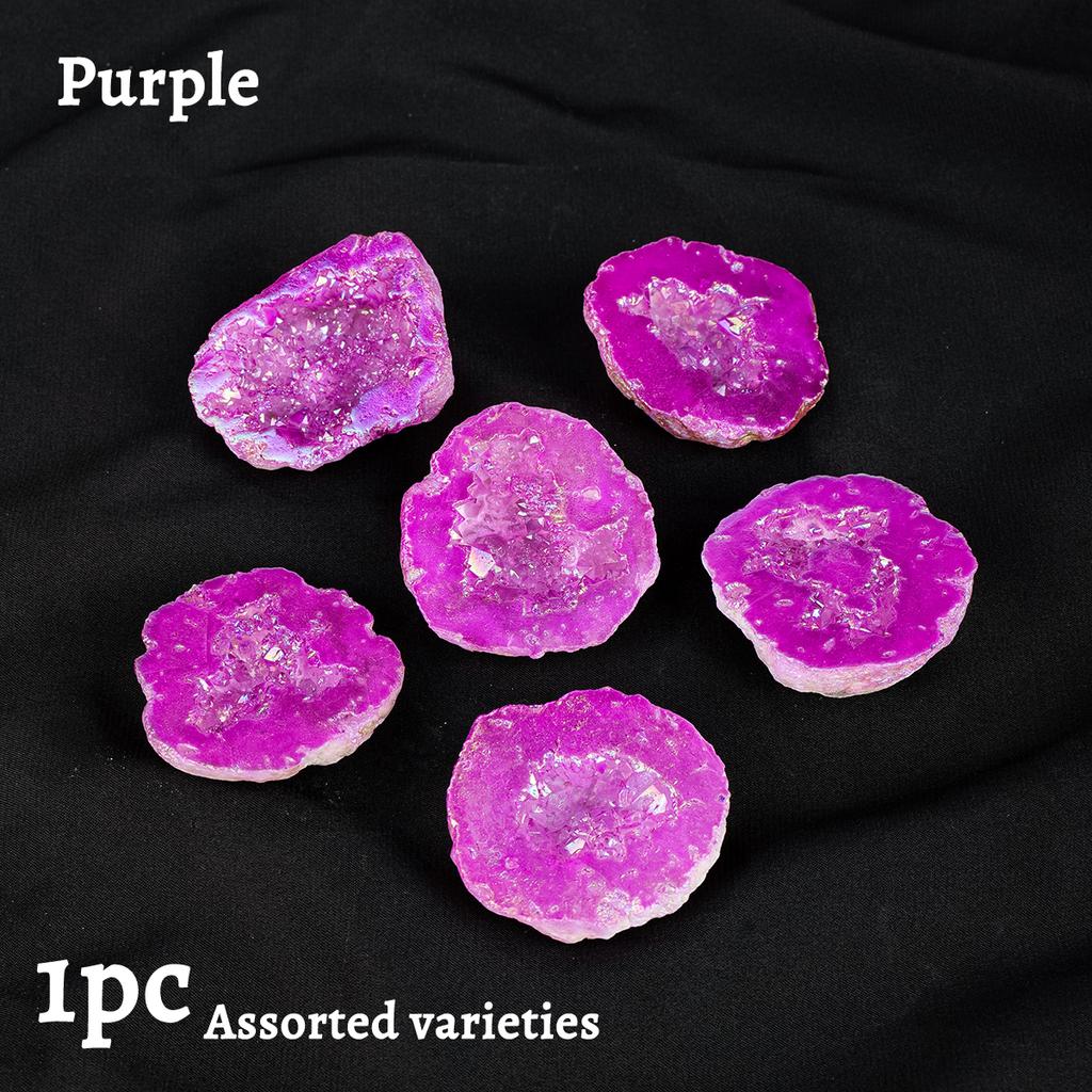 1pc Natural Crystal Aura Moroccan Agate Crystal Cave Ornament Crystal Raw Stone Treasure Pot Home Desktop Decoration Stone gifts