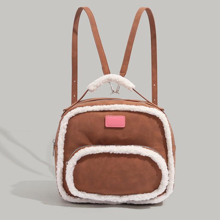 Birthday Gift Backpack for Women 2024 New Autumn Winter Cute Fluffy Small Backpack Commuting Outdoor Crossbody Bag