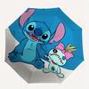 Stitch,Alien Automatic Folding Umbrella   Simple 8 Rib Design, Bright Cartoon Pattern, Durable Iron Frame, Suitable For Travel, Outdoor, Bea