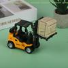 [C]Alloy Die-Cast Model Vehicle Construction Forklift Friction Toy Cargo Pallet Interactive Toy For Boys Girls Xmas Gift