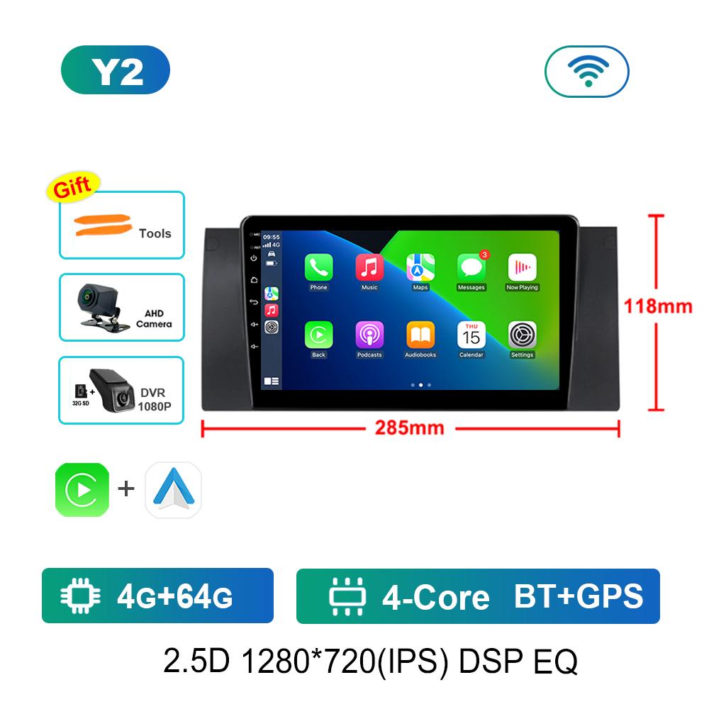 Carplay GPS Navigation for BMW E39 M5 1996 - 2003 DSP Stereo Car Radio Multimedia Player Android OS WiFi Head Unit