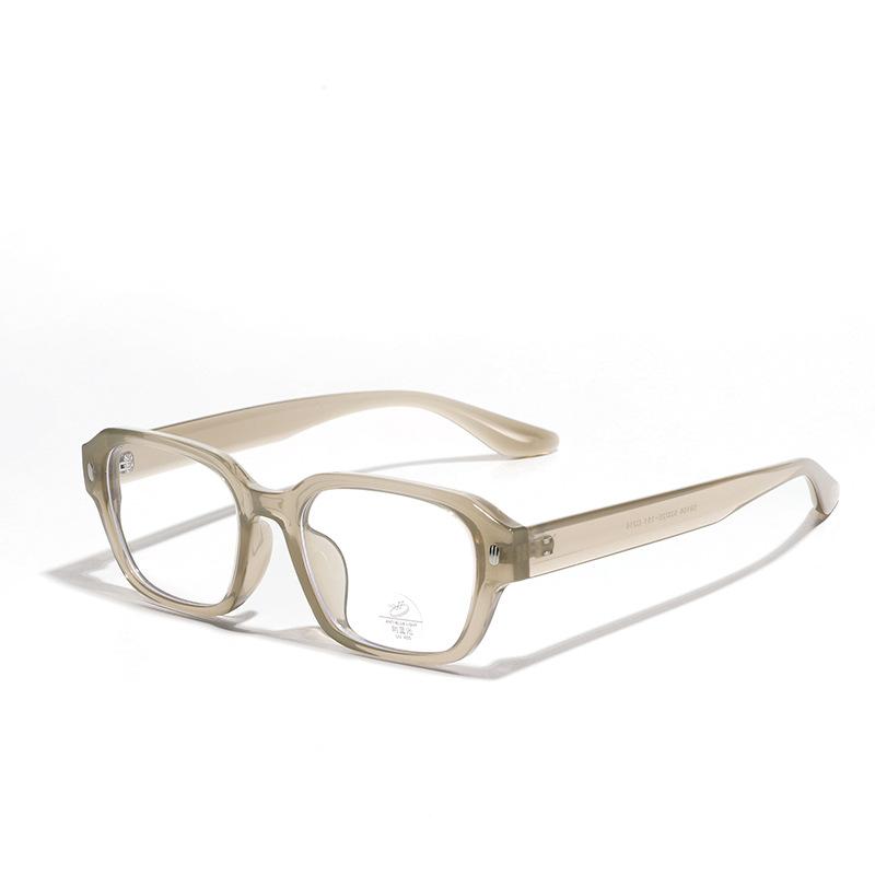Glasses Square Flat Glasses Women'S Beige Plain Glasses Square Frame Glasses Men