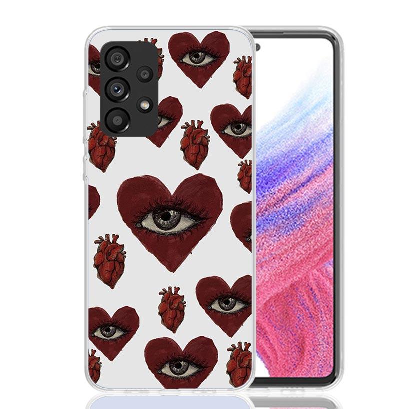 Scary Face Eyes Phone Case For Samsung Galaxy A17 A16 A14 A15 A13 A57 A56 A54 A55 A53 A37 A36 A34 A35 A33 A26 A24 A25 A23 Galaxy