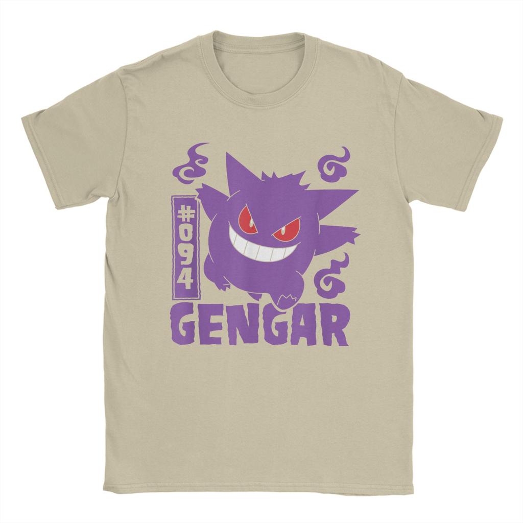 PPokemon Gengar T Shirt Unisexs Cotton Vintage TShirt Round Neck Tees Short Sleeve Tops Gift Idea