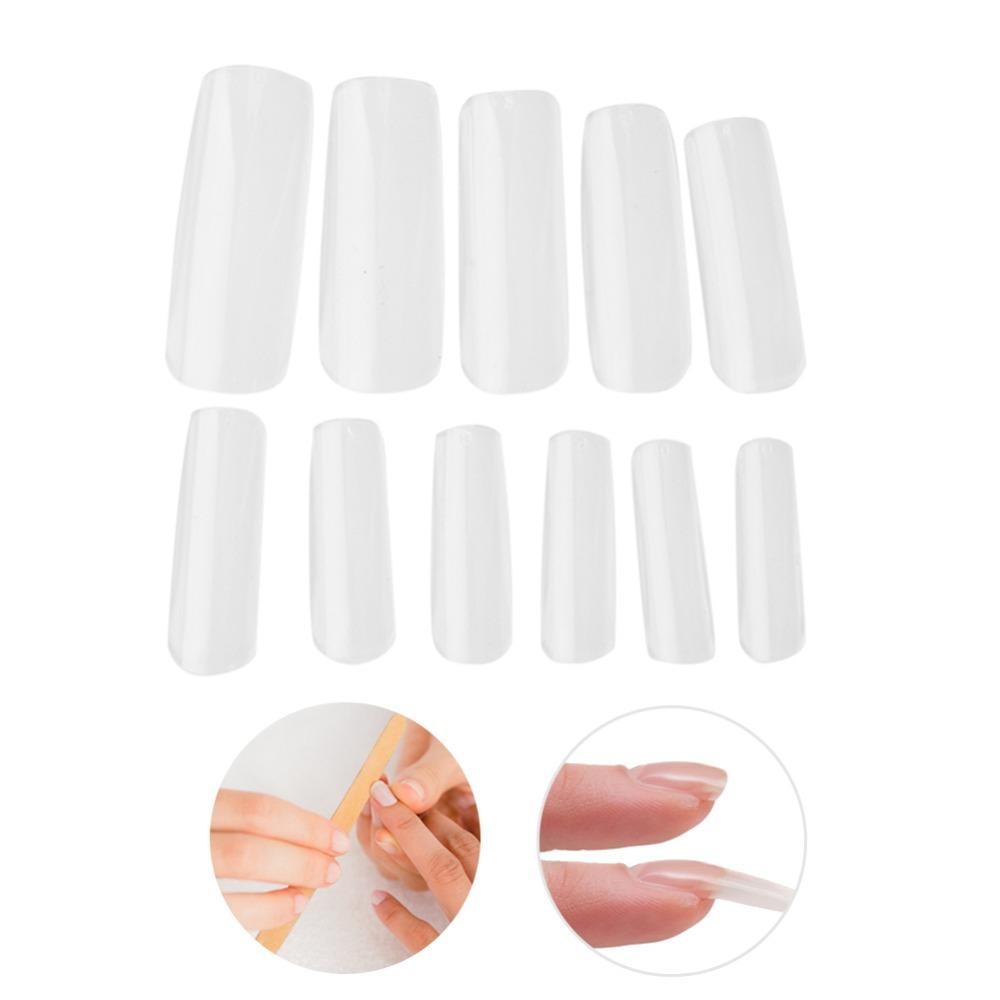500pcs Long Square Full Coverage False Nail Tips Artificial Nail Extension Making