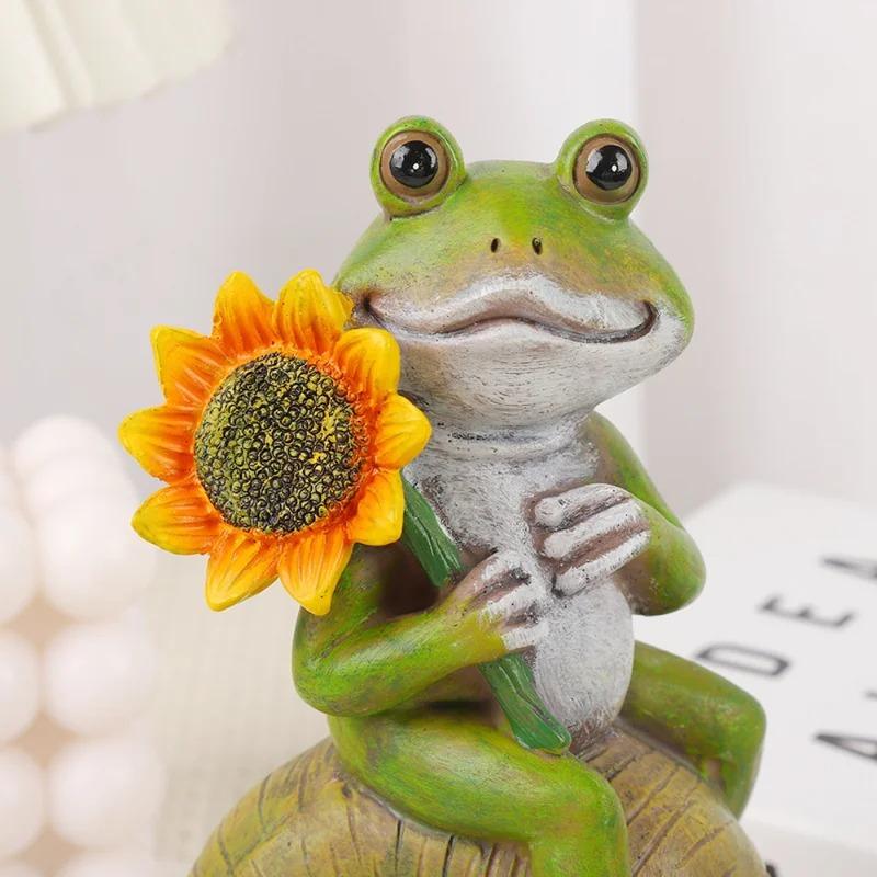 Umbrelă transfrontalieră broască rășină meșteșuguri dormitor pat amuzant masă decor grădină gazon peisaj acasă accesorii înger