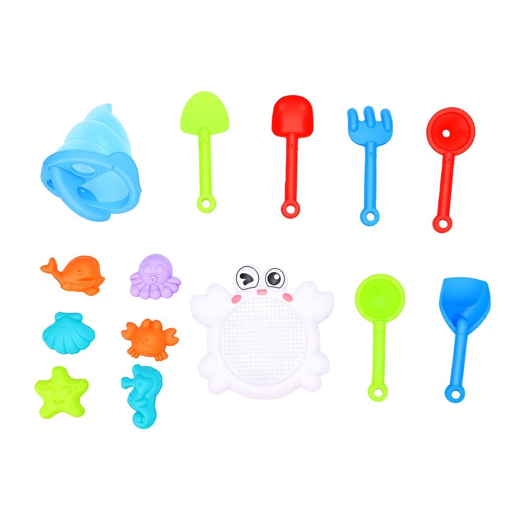 14 PCS Beach Toy Set Sand Tools for Outdoor Play Sandcastle Building Water Pouring Drip Sand Timer Toys for Toddlers
