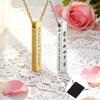 Customized Name Quotes Date Multi Sided Engraved Necklace Stainless Steel Personalized Cube Bar Necklace Fashion Couple Jewelry
