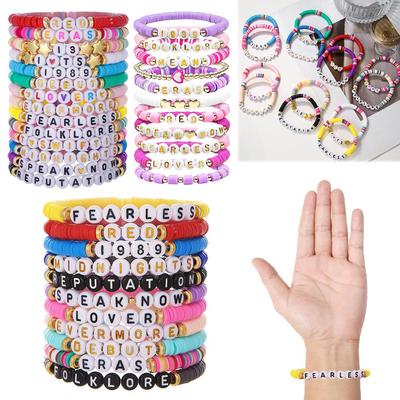 11/14 Stück bunte Freundschaftsarmbänder für Taylor-Swift-Fans, Album-Armbänder, Buchstabenperlen-Armband für Partygeschenke für Teenager-Mädchen