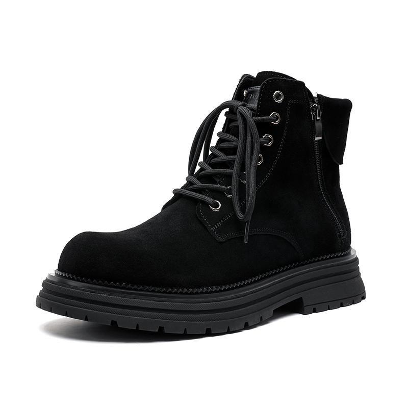 

Модные кожаные ботильоны для мужчин из натуральной кожи, больших размеров, дизайнерские, высокого качества, формальные, на платформе, повседневные, модные 38 чёрный