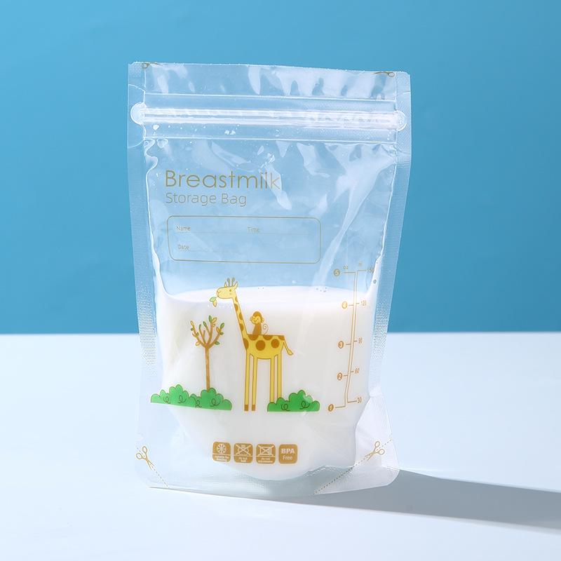 250ml Disposable Breast Milk Storage Bags - Double Ribbed for Freezing & Portioning, Portable Milk Powder Bag