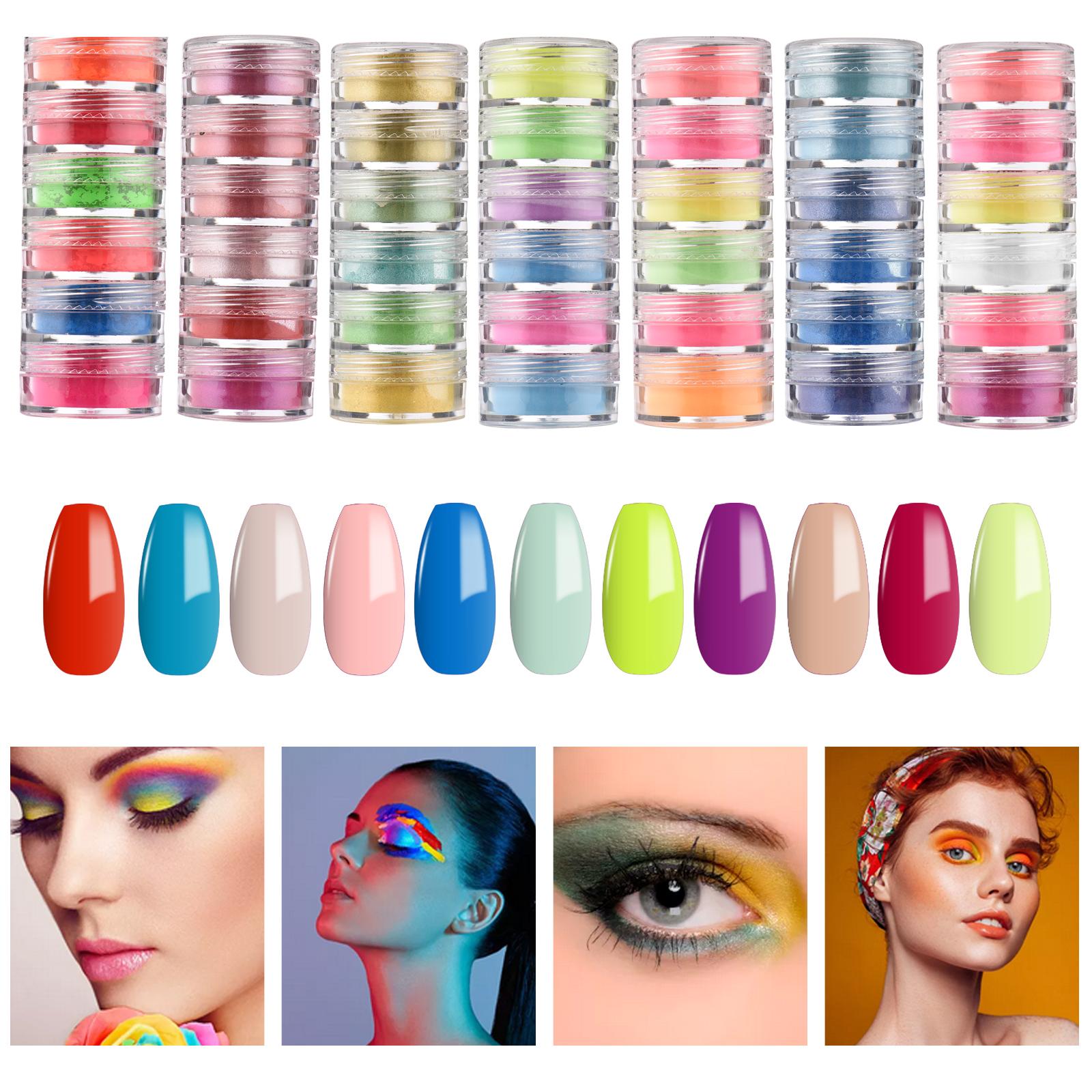 

6 Colors Dipping Nail Powder Nail Art Glitter Powder Pigment Flashing Sequins for French Nail Extension Nail Manicure UVCelsiusLED Nail Lamp N