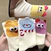 5Pairs Patchwork Cartoon Tube Socks Anti-slip Mid Calf Socks Funny Short Socks Women  Lady