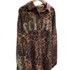 Extra Large Leopard Print Diamond Wing Jacket - Mid-Length, Loose Fit for Plus Size Women (200-300 Lbs)