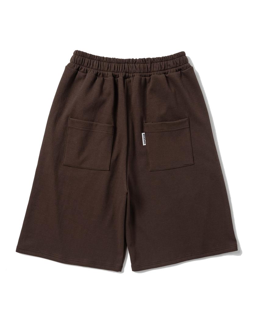 SUPERSUB Curved Wide Bermuda Shorts - Brown