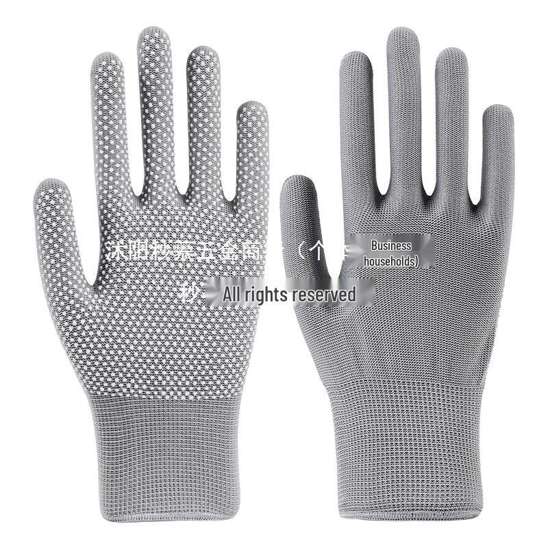 Breathable Non-Slip Nylon Summer Work Gloves - Unisex, Wear-Resistant, Sunscreen