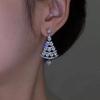 Huitan Sparkling Women Drop Earrings Christmas Tree Design Full Shiny CZ Aesthetic Festival Accessories Party Jewelry for GiftGood Product