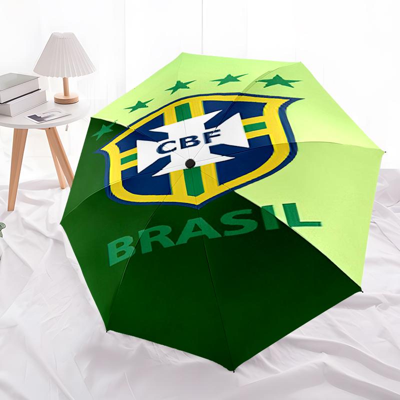 1pc Football team Umbrella Portable Folding Umbrella Iron Frame Hole Bone Structure Outdoor Home Umbrella