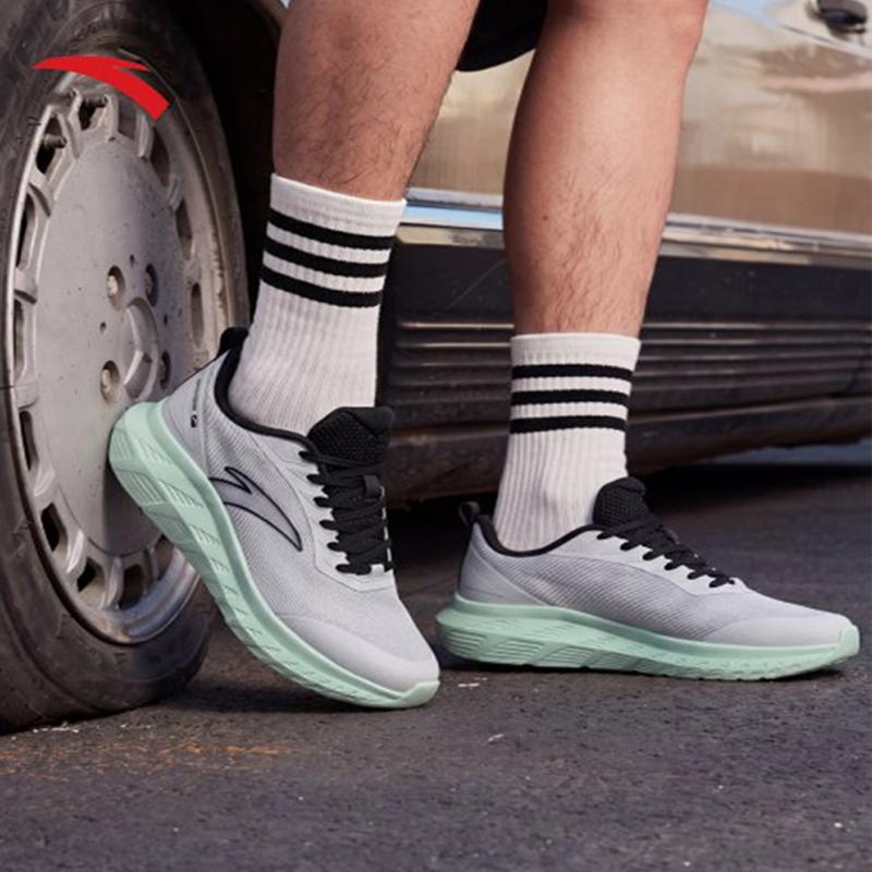 Anta Xuanwu Pro Cushioning Commuting Lightweight Comfortable Breathable Mesh Low-Top Running Shoes Men sneaker Gray Green 112625508R-4