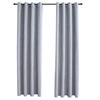 Vidaxl Blackout Curtains with Metal Eyelets, 2 Pcs, Gray