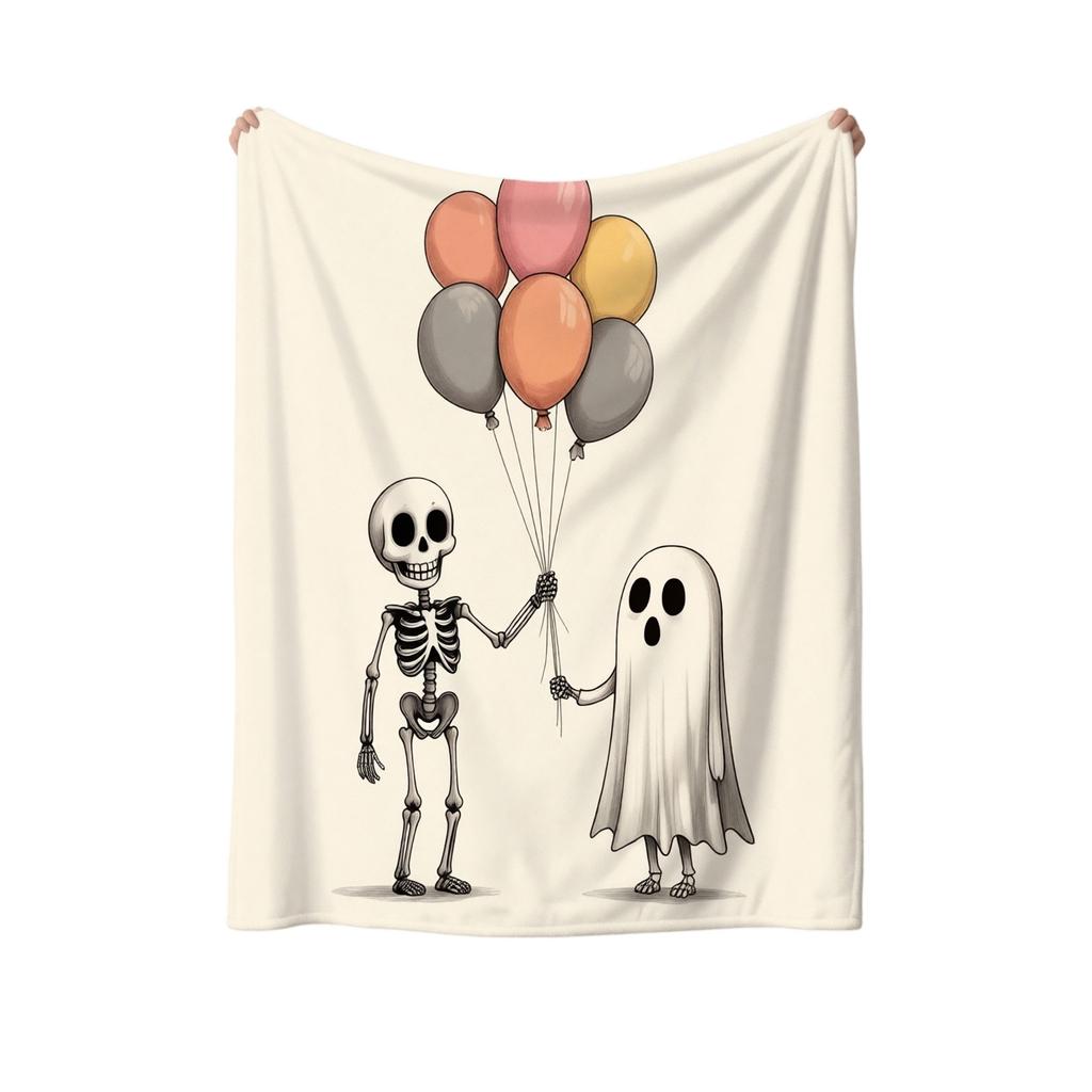 Halloween Flannel Throw Blanket Printed 130 150 cm for Couch Sofa Bed