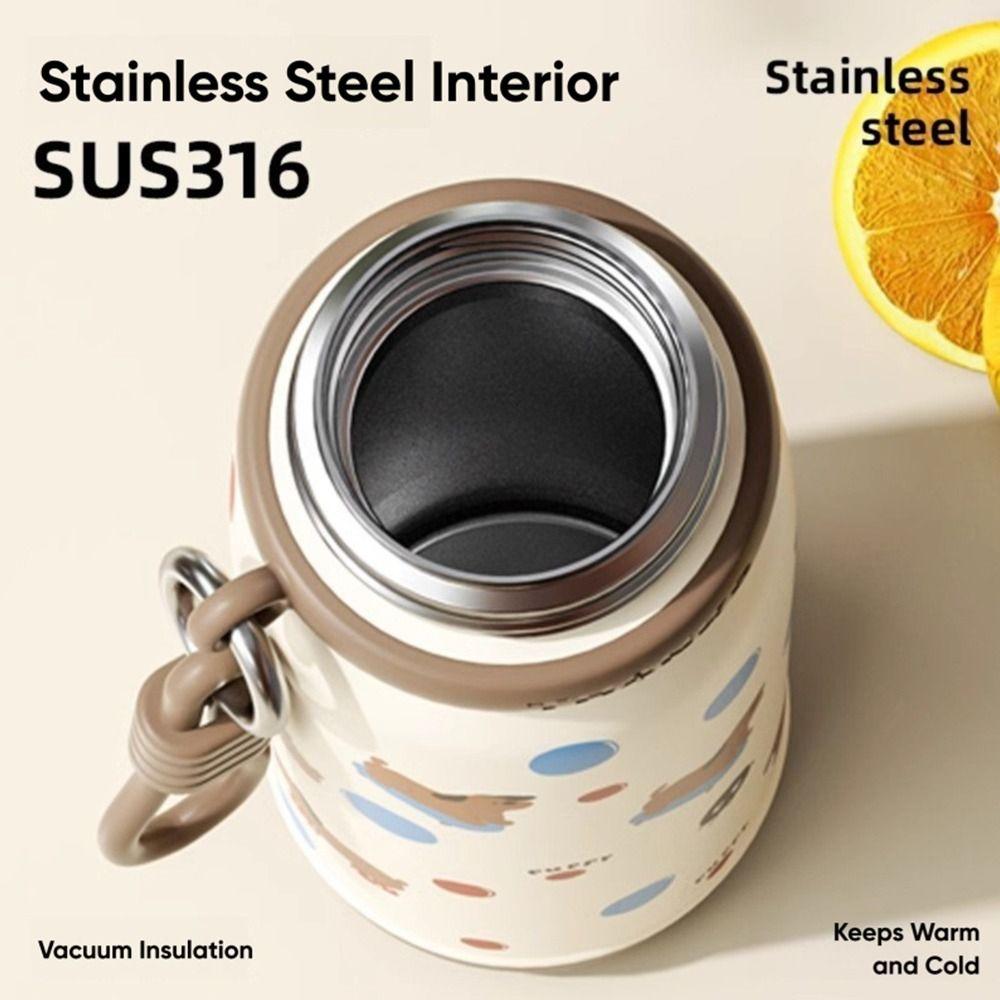 500ml Thermal Cup with Straw Straw Water Bottle Cute Insulated Cup  Kids