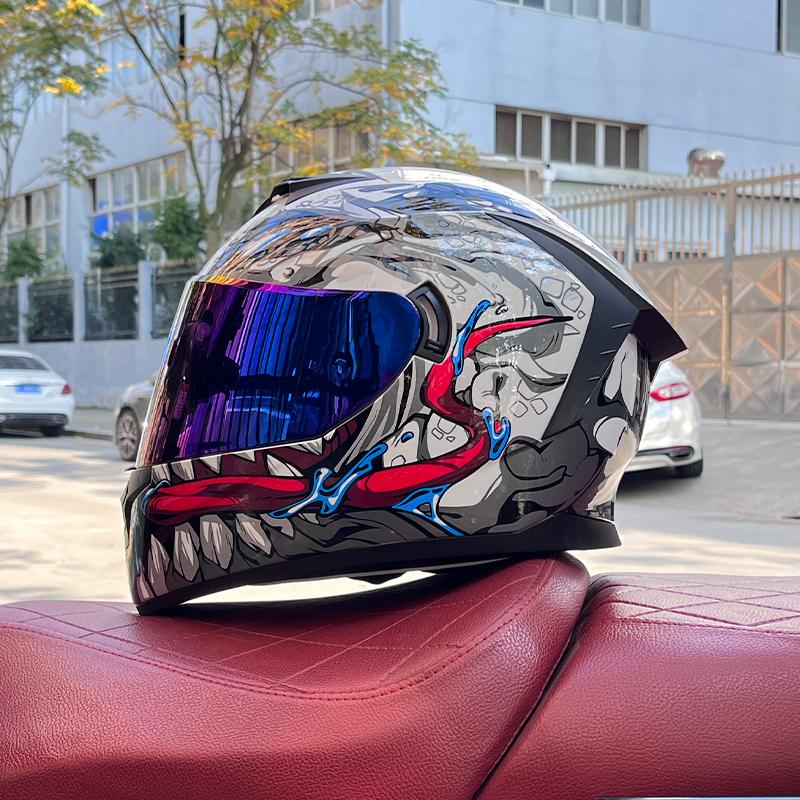 Motorcycle Helmet Casco Motorbike Capacete Seasons Street Touring Motorcycle Helmet RED Black Adult DOT