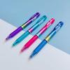 Penna cancellabile Mo Mo Le attivata a pressione, colore Inchiostro Orchidea, 0,5 mm, Blu Cristallo con Nero Carbone, Retrattile per Studenti.